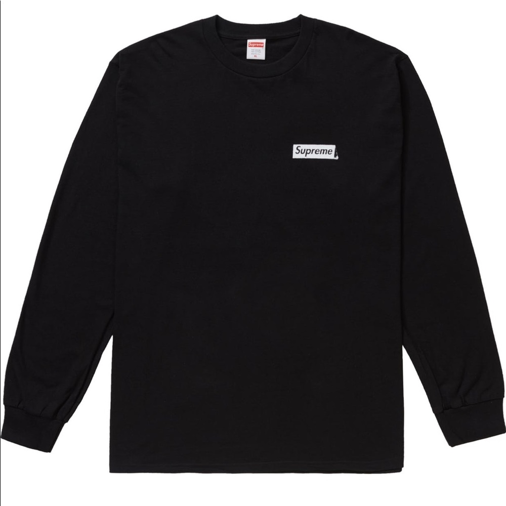 Long sleeve black supreme tee